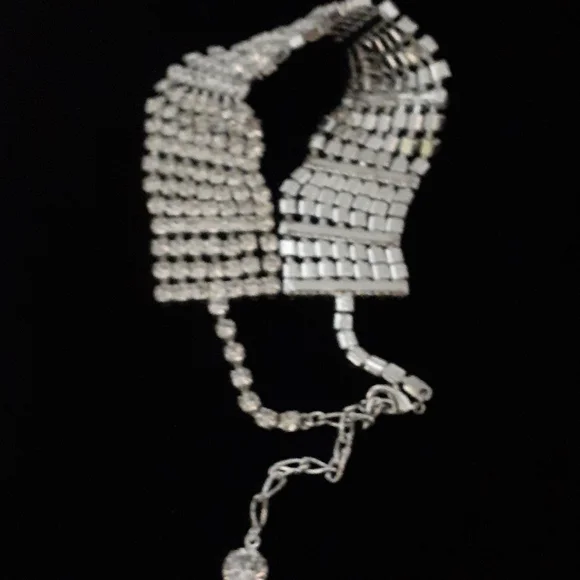 Ladies White Rhinestones Chocker - Picture 4 of 7